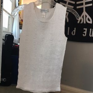 White Christopher & Banks Textured Tank Top